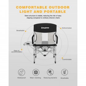 KingCamp 2 Pack Camping Chair Heavy Duty Folding Mesh Chair with