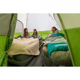 Coleman Evanston 6-Person Dome Tent with Screen Room, 2 Rooms, Green