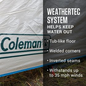 Coleman 4-Person Cabin Tent with Enclosed Screen Porch, Evergreen
