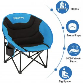 KingCamp Folding Camping Chair Oversized Moon Round Saucer Chair
