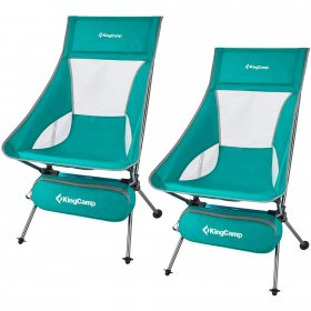 KingCamp 2 Pack High Back Camping Chairs Extra Wide Lightweight