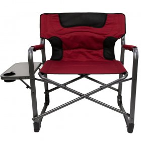 Ozark Trail XXL Folding Padded Director Chair with Side Table, R