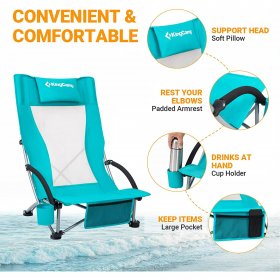 KingCamp Backpack Beach Camping Folding Chair High Back Portable