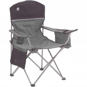 Coleman Portable Camping Quad Chair with 4-Can CoolerGrey/Black
