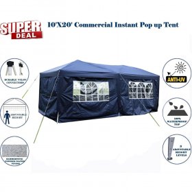 Zimtown 10'x 20' Ez Pop up Wedding Party Tent Canopy 6 Sides w/