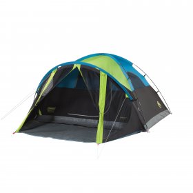 Coleman 4-Person Carlsbad Dark Room Dome Camping Tent with Screen Room, 2 Rooms, Green