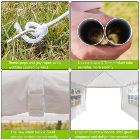Zimtown 10'x30' Canopy Tent Party Wedding Tent with Spiral Tubes