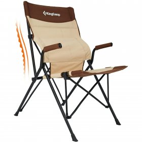 KingCamp Outdoor Folding Chairs High Back Hard Arm Lawn Chairs f