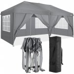 COBIZI 10' x 20' Pop Up Canopy Commercial Heavy Duty Tent Waterproof Outdoor Party Canopies with 6 Removable Sidewalls, Carrying Bag, 12 Stakes, 6 Ropes, Gray