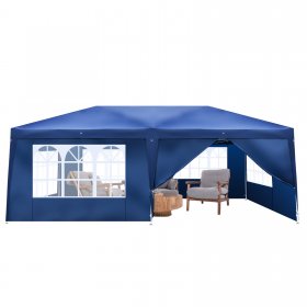 Zimtown Outdoor Easy Pop Up Tent Party Canopy Gazebo with 6 Wall
