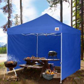 ABCCANOPY 10 ft x 10 ft Metal Pop-Up Commercial Canopy Tent with walls, Blue
