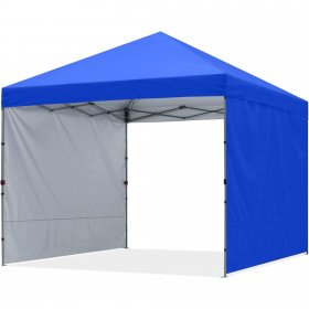 ABCCANOPY 10ft x 10ft Easy Pop up Outdoor Canopy Tent With 2 Side Walls, Blue