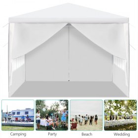 Zimtown 10'x 10' Patio Party Tent Wedding Canopy w/4 Heavy Outdo