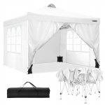 10'x10' Ez Pop Up Canopy Tent Commercial Instant Canopies Outdoor Sun Shelter Patio Party Canopies Portable Waterproof Folding Canopy with 4 Removable Sidewalls, 4 Sandbags, Carrying Bag