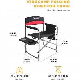 KingCamp Folding Camping Chair Heavy Duty Director Chair with Si