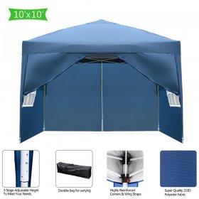 Zimtown 10' x 10' Folding Tent Gazebo Wedding Party Canopy Pop U