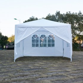 Zimtown 10'x 10' Patio Party Tent Wedding Canopy w/4 Heavy Outdo