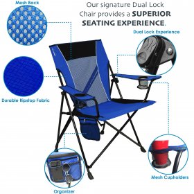 Kijaro Maldives Blue Dual Lock Portable Camping Chair for Outdoo