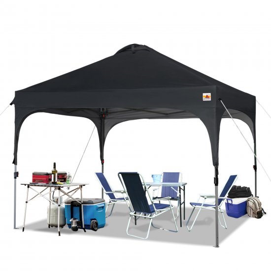 ABCCANOPY 10\' x 10\' Black Outdoor Pop up Canopy Tent Camping Sun Shelter-Series