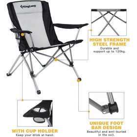 KingCamp Folding Camping Chair Heavy Duty Oversize Folding Chair