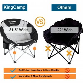 KingCamp Folding Camping Chairs Oversized Outdoor Moon Chairs Pa