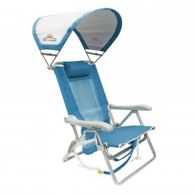 GCI Outdoor SunShade Backpack Beach Chair, Saybrook Blue, Adult