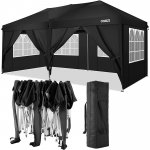 10' x 20' Canopy Tent EZ Pop Up Party Tent Portable Instant Commercial Heavy Duty Outdoor Market Shelter Gazebo with 6 Removable Sidewalls and Carry Bag, Black