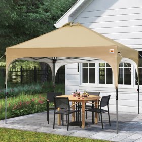 ABCCANOPY 10' x 10' Beige Outdoor Pop up Canopy Tent Camping Sun Shelter-Series
