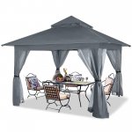 ABCCANOPY 13'x13' Gazebo Tent Outdoor Pop up Gazebo Canopy Shelter with Mosquito Netting, Gray