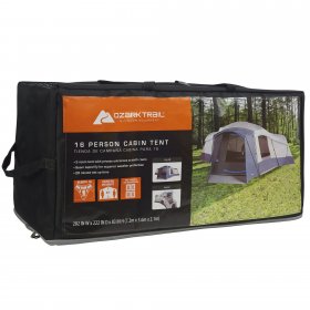 Ozark Trail 16-Person Cabin Tent for Camping with 2 Removable Ro